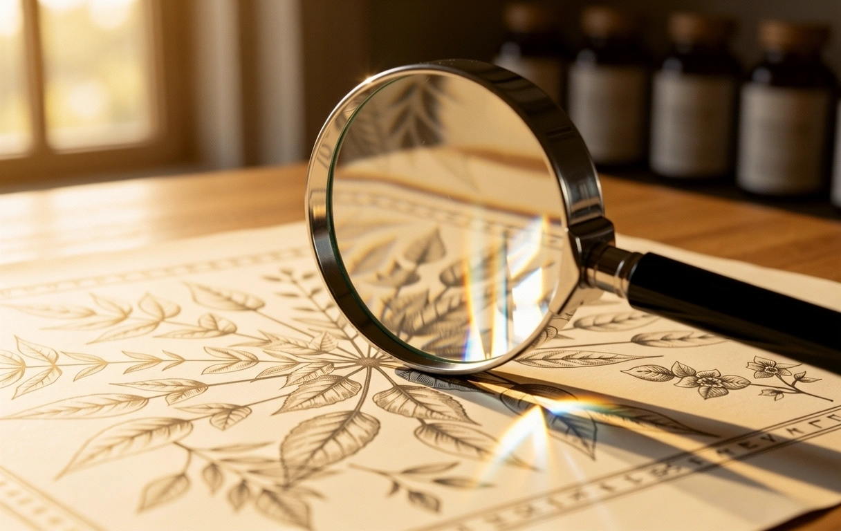 Botanical glass lens